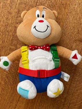 Bobo Bear Buckle Toy Plush Educational Stuffed Animal Learning Fine Motor Skills